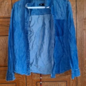 Full sleeve denim look-like Ardene shirt.